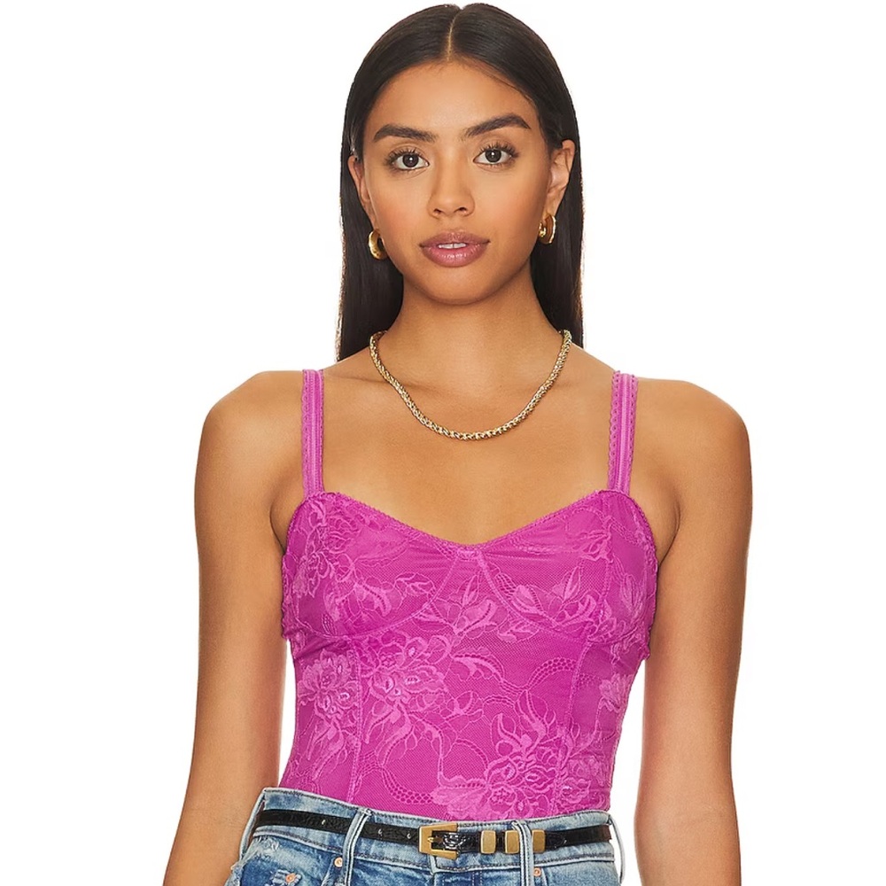 Free People X Intimately Lace Cami in Mauve Extra Small XS NWT
